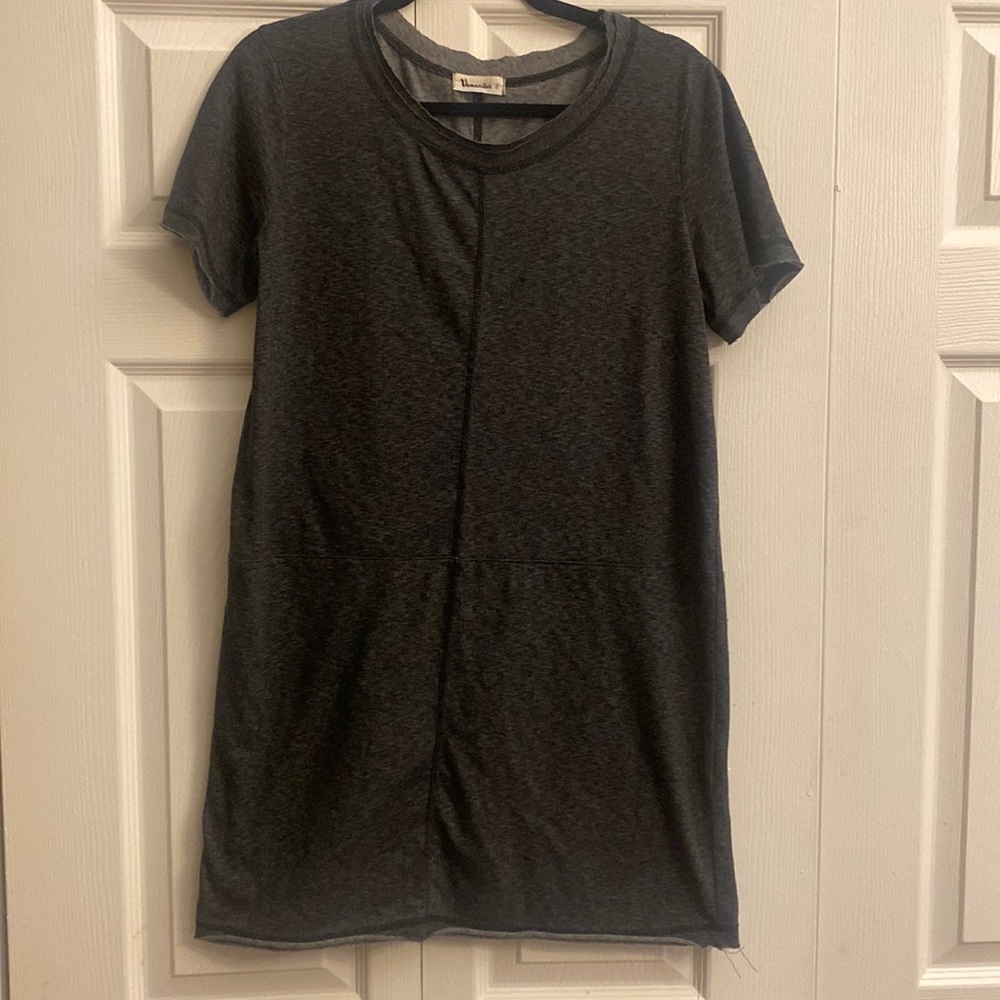 Vernacular double hem tee shirt dress size L‎ gray heathered